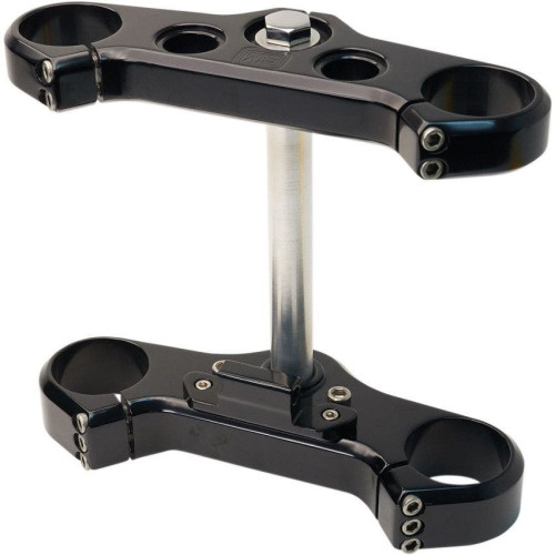 PartzBiz HD: 4403089-Speed Merchant SM-FATBOBTTB Black Elite 49MM Triple Tree Harley Fat Bob M8 18-Up best new Front suspension upgrade replacement