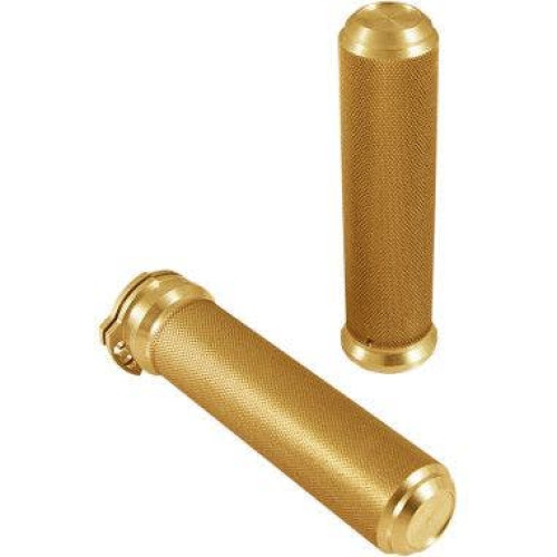 PartzBiz HD: 4403059-ปลอกแฮนด์อะลูมิเนียม Speed Merchant Gold สำหรับบาร์ขนาด 1” Harley Cable Throttle | SM-AG100G