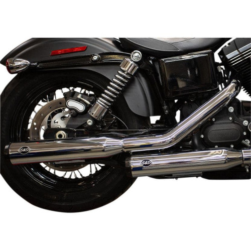 PartzBiz HD: 4402949-S&S Cycle 550-0719 Chrome w/Blk Tips Grand National Slip Ons Mufflers 95-17 FXD | 550-0719
