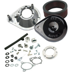 PartzBiz HD SS170-0312B - S&S Cycle Black Teardrop Stage 1 เครื่องฟอกอากาศสำหรับ Harley Touring 08-16 TBW | 170-0312B