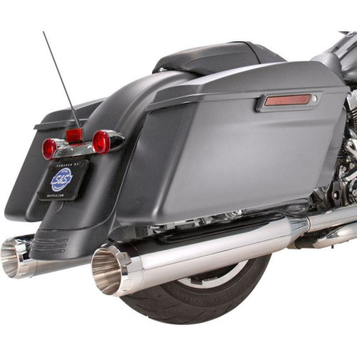 PartzBiz HD: 4402888-S&S Cycle Chrome MK45 4.5 ” Slip On Mufflers พร้อม Chrome Thruster Tips Harley 2017 | 550-0665