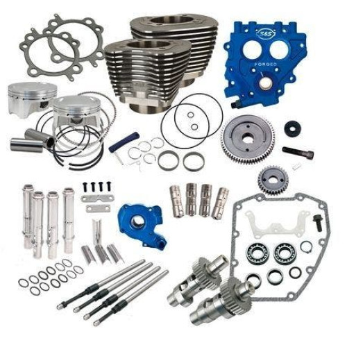PartzBiz HD: 4402852-แพ็คเกจ S&S Cycle Winter Power 100” Black Big Bore Kit พร้อม 585 Gear Cams 99-06 | 330-0579