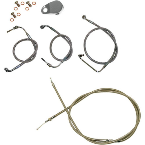 PartzBiz HD: 4402813-Stainless Braided Kit Cables Kits for 08-13 Harley FLH/T W/O ABS 15"-17" Apes | LA-8010KT-16 PartzBiz HD: 4402813-Stainless Braided Kit Cables Kits for 08-13 Harley FLH/T W/O ABS 15"-17" Apes | LA-8010KT-16