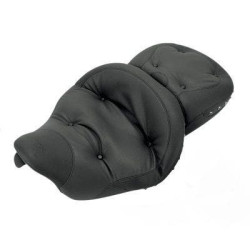 PartzBiz HD MD79609 - Mustang Super Regal Black Studded Touring Seat Driver Backrest Harley FL 08-17  | 79609