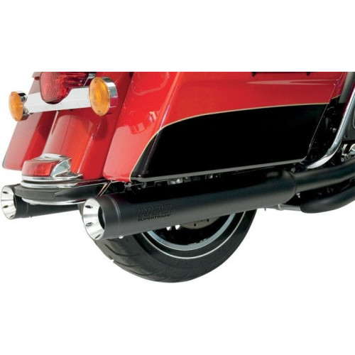 PartzBiz HD: 4402680-SuperTrapp 147-65224 Black Stout CVO 4" Slip On Mufflers Pair 10-16 Harley FLHT 1801-0587 18010587