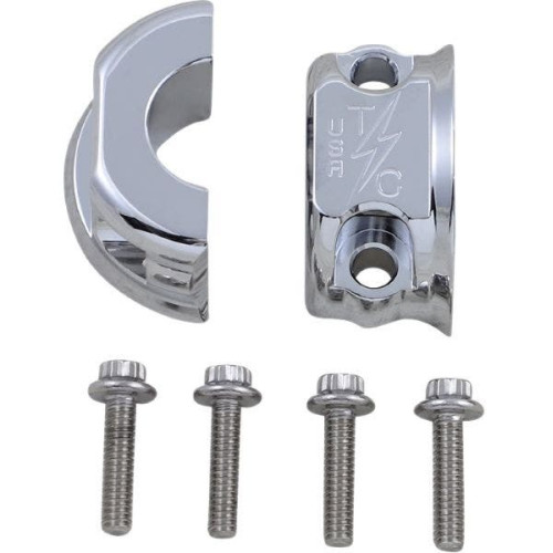 PartzBiz HD: 4402445-Thrashin Supply Co Chrome Machined 1” แคลมป์เบรกยึดคอน Harley ARP