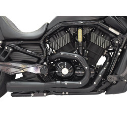 PartzBiz HD DS18002521 - Trask Black TM-5400BK Assault 2-in-1 ระบบท่อไอเสีย Harley V-Rod 07-17
