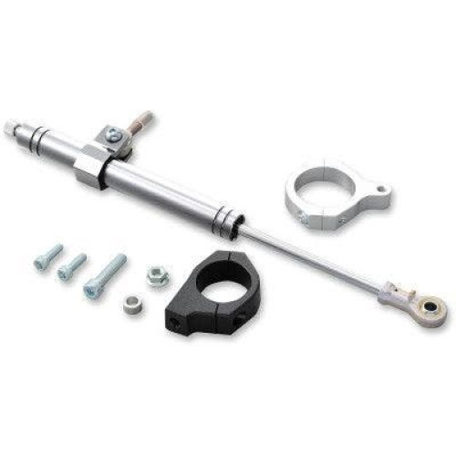 PartzBiz HD: 4402111-Twin Power 84889 Steering Damper Kit Satin w/ bracket Harley Dyna FXD 06-17