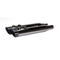 PartzBiz HD TBR005-456D-BCS - Two Brothers 005-456D-BCS Black Chrome Angled Slip On Mufflers 17-19 Harley Touring FLH FLT custom exhaust upgrade