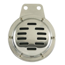 PartzBiz HD MW16-21 - Ultima 16-21 Chrome Plated 6V Universal Horn w/ Cover Harley & Custom Models replacement oe honk best for safety electrical