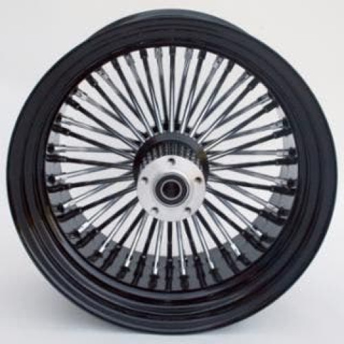 PartzBiz HD: 4401763-Ultima 37-545 Chrome Black 48 King Spoke 18 x 10.5” ล้อหลัง 1” เพลา 00-07 Harley Davidson Custom Chopper Bike Motorcycle Rim Classic Upgrade Replacement