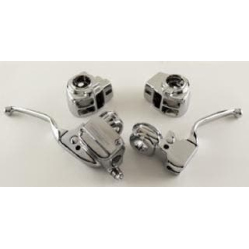 PartzBiz HD: 4401659-Ultima 47-702 Chrome Handlebar Control Kit 15mm Bore MC 08-13 Harley FL Touring | 47-702 button switch covers brake clutch levers PartzBiz HD: 4401659-Ultima 47-702 Chrome Handlebar Control Kit 15mm Bore MC 08-13 Harley FL Touring | 47-702 button switch covers brake clutch levers