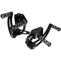 PartzBiz HD MU45844 - V-Factor Mid-USA 45844 Black Billet Forward Controls 00-17 Harley Davidson Softail FLST FXST Four 4 Speed Big Twin