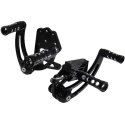 PartzBiz HD MU45846 - V-Factor Mid-USA 45846 Black Billet Forward Controls 00-17 Harley Davidson Softail FLST FXST Four 4 Speed Big Twin