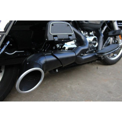 PartzBiz HD VT29-0049 - V-Twin 2-in-1 Turnout Exhaust Header Set สีดำ Harley Milwaukee Eight 17-20
