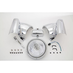 PartzBiz HD VT24-0355 - V-Twin 24-0355 ฝาครอบไฟหน้า Chrome 7 ” Nacelle Assembly Harley FLH/T 86-13