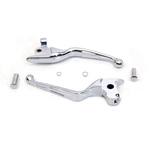 PartzBiz HD: 4401300-V-Twin 26-0009 Chrome 3-Slot กว้างมือคลัทช์เบรคชุด 14-16 Harley FLT