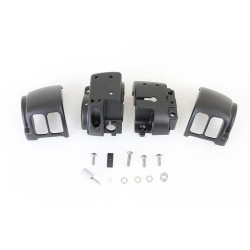 PartzBiz HD VT26-0847 - V-Twin 26-0847 สีดำสวิทช์ควบคุมHandlebar Housing Kit 16-Up Harley Davidson Softail Customปุ่มเน้นอัพเกรดเปลี่ยน