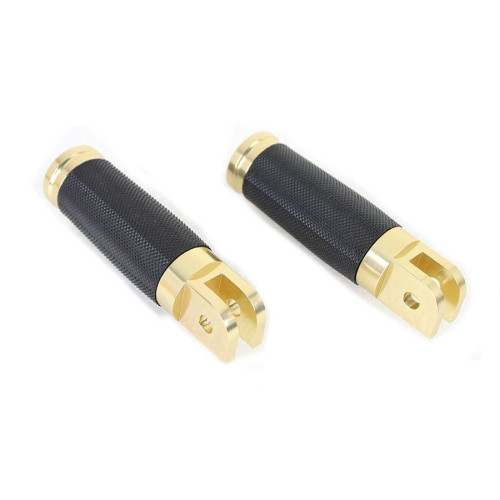 PartzBiz HD: 4401276-V-Twin 27-0494 Wyatt Gatling Brass Rider Footpeg Set Harley Softail M8 18-Up