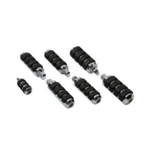PartzBiz HD: 4401244-V-Twin 27-1610 Chrome Cats Paw Footpeg Rubber Pad Harley Davidson Motorcycle Pegs Aftermarket Custom chopper bike Blackout Replacement Upgrade 5091590T 4911098 5013095A