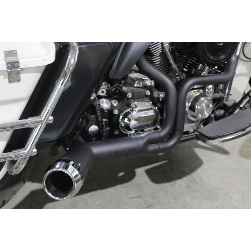 PartzBiz HD: 4401263-V-Twin 29-0024 FLT Offset Megaphone 2:1 1-3/4 ท่อไอเสีย Black Chrome Tip FLT 06-16