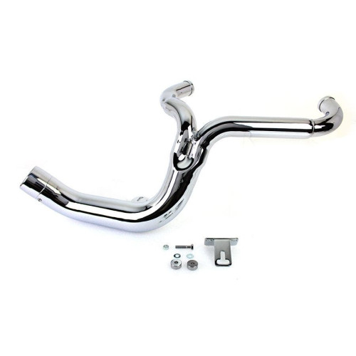 PartzBiz HD: 4401222-V-Twin 29-0030 Chrome 2 Into 1 Lake สไตล์ไอเสียระบบ W/TIP 95-06 Harley FLT แผนที่ Glide Touring CUSTOM HEADER ท่อไอเสียท่อ
