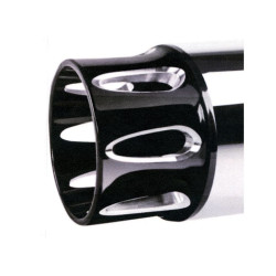 PartzBiz HD VT30-1377 - V-Twin 30-1377 Chrome 4.5 ” ท่อเก็บเสียงแบบ Slip-On พร้อมปลาย Billet สีดำ Harley FLT M8 Road Glide 2017-2019