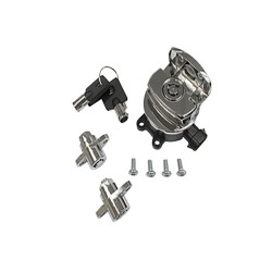 PartzBiz HD VT32-1444 - V-Twin 32-1444 Side Hinge Ignition Switch & Bag Locks Chrome Harley FLHR 14-20