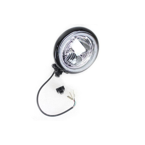 PartzBiz HD: 4401169-V-Twin 33-1593 5-3/4 ” ไฟหน้า LED สไตล์ Bates สีดำ Harley & Custom Universal PartzBiz HD: 4401169-V-Twin 33-1593 5-3/4 ” ไฟหน้า LED สไตล์ Bates สีดำ Harley & Custom Universal