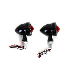 PartzBiz HD VT33-1653 - V-Twin 33-1653 Wyatt Gatling Bullet 12V LED สัญญาณไฟเลี้ยวรถจักรยานยนต์ด้านหลัง Harley Davidson Softail Bullet ที่ดีที่สุดใหม่อัพเกรดเปลี่ยน