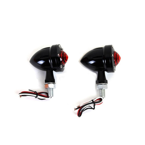 PartzBiz HD: 4401174-V-Twin 33-1653 Wyatt Gatling Bullet 12V LED Rear Motorcycle Turn Signals Harley Davidson Softail Bullet Best New Upgrade Replacement PartzBiz HD: 4401174-V-Twin 33-1653 Wyatt Gatling Bullet 12V LED Rear Motorcycle Turn Signals Harley Davidson Softail Bullet Best New Upgrade Replacement