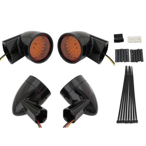 PartzBiz HD: 4401176-V-Twin 33-5004 Black Revox Bullet Style LED Turn Signal Lamp Kit Harley 94-13 Amber LED Motorcycle Turn Signals Harley Davidson Softail Bullet Best New Upgrade Replacement PartzBiz HD: 4401176-V-Twin 33-5004 Black Revox Bullet Style LED Turn Signal Lamp Kit Harley 94-13 Amber LED Motorcycle Turn Signals Harley Davidson Softail Bullet Best New Upgrade Replacement