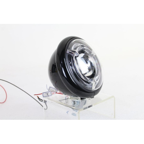 PartzBiz HD: 4401145-V-Twin 33-1767 5-3/4 ” Bates สไตล์ LED ไฟหน้าสีดำ Harley & Custom Light โคมไฟ Hi Low 5.75 Custom ที่ดีที่สุดอัพเกรดเปลี่ยน