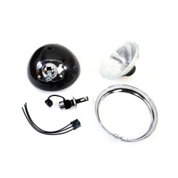 PartzBiz HD VT33-1769 - V-Twin 33-1769 12 Volt LED ไฟหน้า 7” สีดำ สตั๊ดกลาง Harley Panhead FL 49-59 electra street glide ไฟท้าย เบรก softail touring Bagger Dresser lighting ราคาถูกที่สุด davidson phillips
