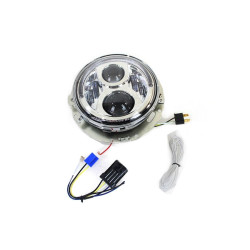PartzBiz HD VT33-1783 - V-Twin 33-1769 12 Volt LED ไฟหน้า 7” สีดำ สตั๊ดกลาง Harley Panhead FL 49-59 electra street glide ไฟท้าย เบรก softail touring Bagger Dresser lighting ราคาถูกที่สุด davidson phillips