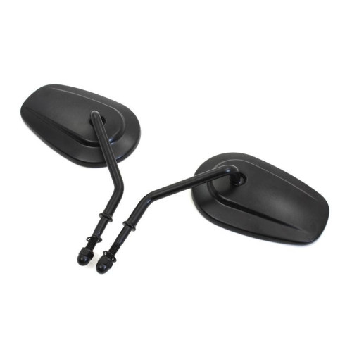 PartzBiz HD: 4401157-V-Twin 34-0413 Black Taper Convex Mirrors Pair Set Harley Universal Fit  Wyatt Gatling