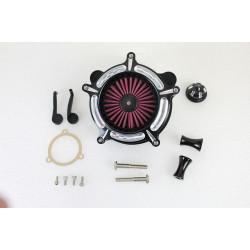 PartzBiz HD VT34-1673 - V-Twin 34-1673 Black Aluminum Exposed Air Filter Cleaner Kit 08-17 Harley Davidson Softail Dyna Road Glide Tri Glide Touring Intake Upgrade Replacement Kit PartzBiz HD VT34-1673 - V-Twin 34-1673 Black Aluminum Exposed Air Filter Cleaner Kit 08-17 Harley Davidson Softail Dyna Road Glide Tri Glide Touring Intake Upgrade Replacement Kit