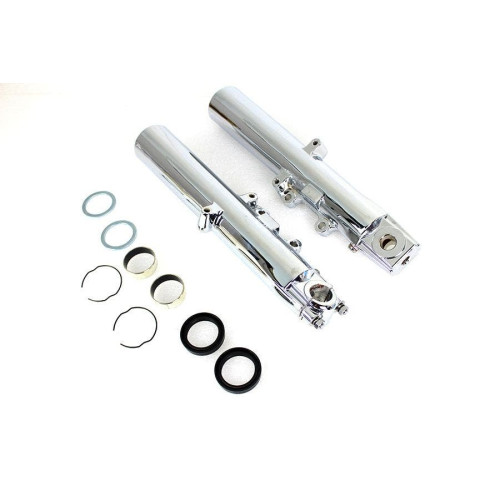 PartzBiz HD: 4401093-V-Twin 41mm Chrome Lower Fork Slider Set OE Repl 45500167 Harley FLT 00-13