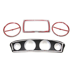 PartzBiz HD VT42-9997 - V-Twin 42-9997 Chrome ภายใน Fairing Trim Kit Harley Batwing FLH Touring 14-16 electra street glide