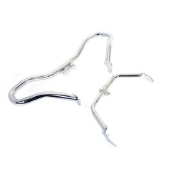 PartzBiz HD VT51-1072 - V-Twin 51-1072 Chrome Chopped Front Engine Guard Set Harley FLH/T 14-20 Custom Bobber Chopper Custom Harley Extension Custom Harley chopper forward pegs highway