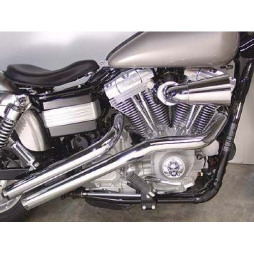 PartzBiz HD: 4400907-V-Twin Chrome Sweeper Drag Exhaust Pipe 2-1/4" for 91-16 Harley Dyna FXD PartzBiz HD: 4400907-V-Twin Chrome Sweeper Drag Exhaust Pipe 2-1/4" for 91-16 Harley Dyna FXD