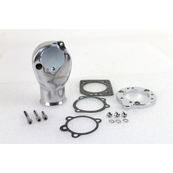 PartzBiz HD VT34-0487 - V-Twin 34-0487 ขัด Tourist Trophy Breather Snoot Carb Intake 88-07 Harley คาร์บูเรเตอร์ Inlet ฝาครอบ
