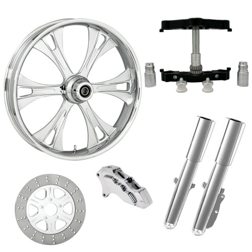 PartzBiz HD: 4400901-Valor Chrome 23" Wheel Tire Single Side w/ Raked Triple Trees Lowers & Sliders | VALOR-SNGL-CHR-KIT-23PCKG PartzBiz HD: 4400901-Valor Chrome 23" Wheel Tire Single Side w/ Raked Triple Trees Lowers & Sliders | VALOR-SNGL-CHR-KIT-23PCKG