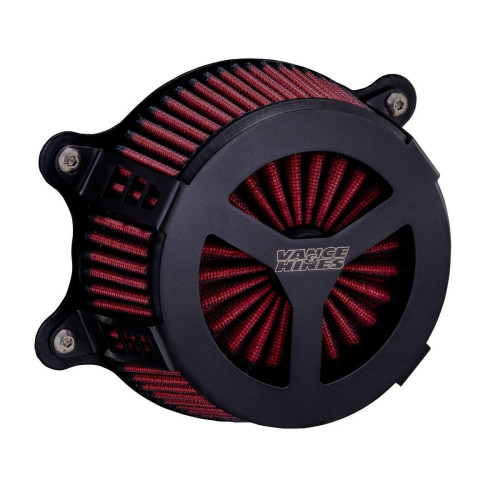 PartzBiz HD: 4400766-Vance & Hines 41456 สีดำ VO2 Radiant III เครื่องฟอกอากาศ Harley Big Twin Cam 00-17 | 41456