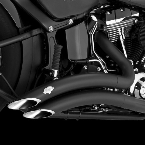 PartzBiz HD: 4400756-Vance & Hines 46369 49 State Black Big Radius Exhaust สำหรับ Harley Softail 00-17 | 46369