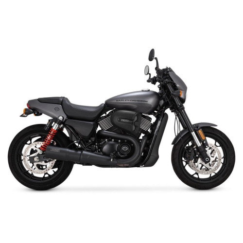PartzBiz HD: 4400704-Vance & Hines 47943 Black Hi Output 4 ” Slip-Ons Mufflers 15-19 Harley Street 750 18011233 47943 1801-1233