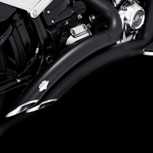 PartzBiz HD: 4400709-Vance & Hines 49 State Black Big Radius Exhaust สำหรับ Harley M8 Softail FXBR FLFB | 46375