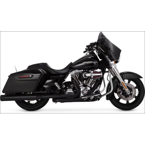 PartzBiz HD: 4400651-Vance & Hines All Black Eliminator 400 4" Round Slip On Mufflers Harley FLH/T | 46703 PartzBiz HD: 4400651-Vance & Hines All Black Eliminator 400 4" Round Slip On Mufflers Harley FLH/T | 46703