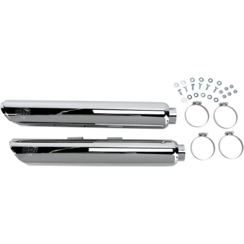 PartzBiz HD: 4400626-Vance & Hines Chrome 3 ” Round Twin Slash Slip Ons ท่อไอเสีย 07-15 FLSTF FXSTD | 16843 VH-16843;16843;VH0040;DS18010386;18010386;1801-0386;18010386;VH0040 ท่อไอเสียประสิทธิภาพ