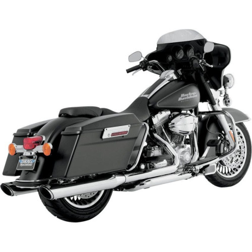 PartzBiz HD: 4400627-Vance & Hines Chrome Twin Slash Round Slip On Mufflers สำหรับ Harley Touring 95-14 | 16763